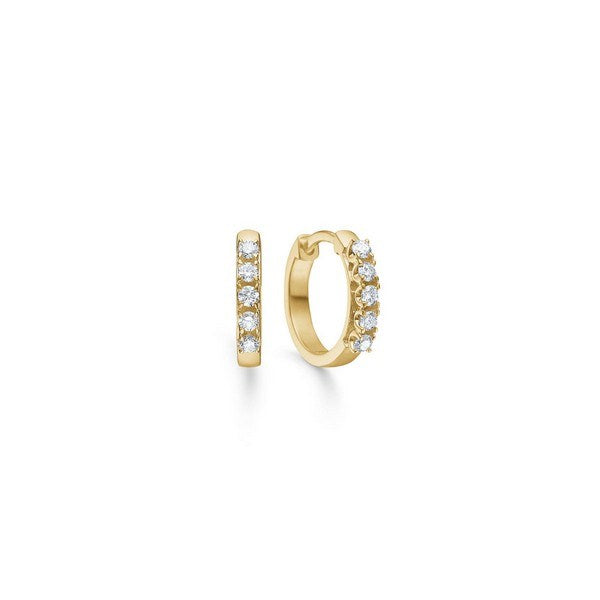 Crown creoler fra Mads Z i 14 kt guld med diamanter (10 x 0,02 ct)